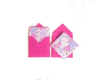 Mini cards, cards with flowers, blank note cards, small envelopes, cute stationery, stationary cards, 3x3 cards, tiny envelopes, square card