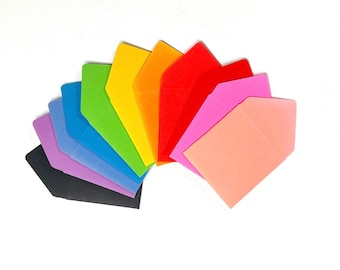 Sobres surtidos, mini sobres, sobres de arco iris, tarjetas de regalo, sobres de 3x3, sobres de regalo a granel, agradecimiento del vendedor, mini tarjetas de notas