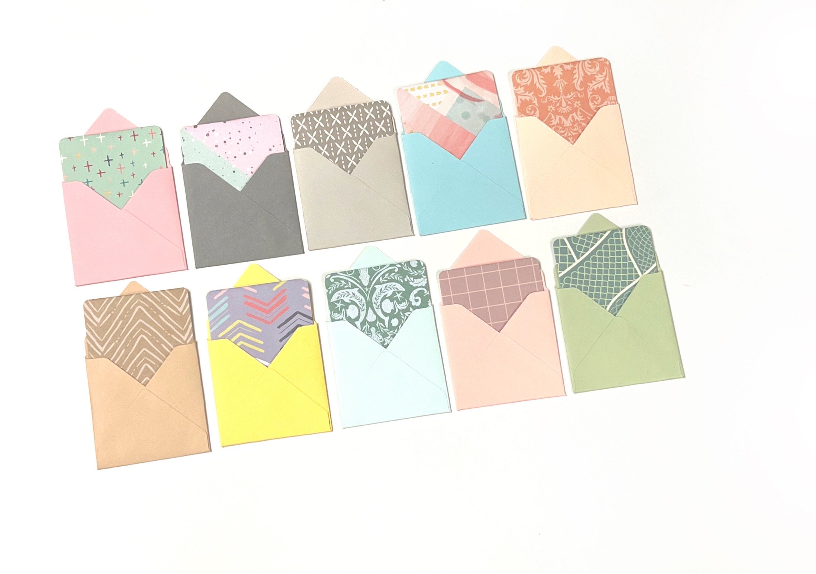 10 Pastel Mini Cards Cute Note Cards Love Notes Minimalist Etsy