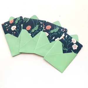 Mini tarjetas, tarjetas de notas pequeñas, notas para loncheras, notas de amor, tarjetas cuadradas pequeñas, tarjetas con flores, tarjetas de notas de 3x3, mini sobres, tarjetas pequeñas