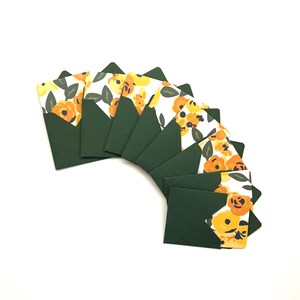 Mini tarjetas, tarjetas con flores, tarjetas de notas en blanco, sobres pequeños, papelería linda, tarjetas estacionarias, tarjetas de 3x3, sobres pequeños, tarjeta cuadrada