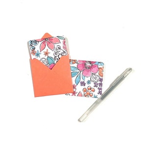 Mini-cartes aquarelles, petites enveloppes pour cartes de correspondance vierges, papeterie fleurs aquarelles, cartes de vœux, enveloppes de scrapbooking