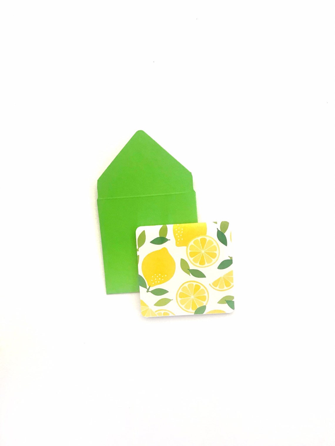 Lemon Mini Card Set, Blank Thank You Cards, Lemon Gift Wrap, Lemon ...