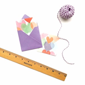 Mini love notes, valentine cards, tiny envelopes, small note cards, blank square card, heart cards, tiny greeting card, love notes, 3x3 card