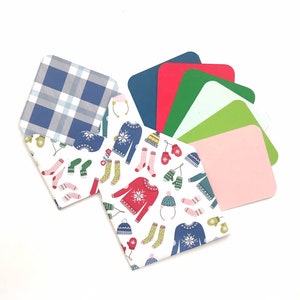 Sweater weather envelopes, pattern holiday envelopes, tiny note cards, 3x4 flat cards, blank stationery sets, stationary cards