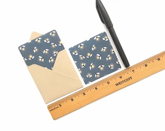 Firefly note cards, lightning bug stationery, 3x3 mini cards, tiny envelopes, cute firefly gift set, small note cards, blank thank you cards