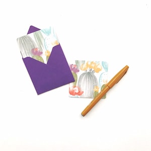 Mini-cartes Cactus, papeterie cactus, cartes cadeaux cactus, cartes papeterie vierges, boîtiers de cartes, étiquettes cadeaux avec enveloppes, ensemble de papeterie