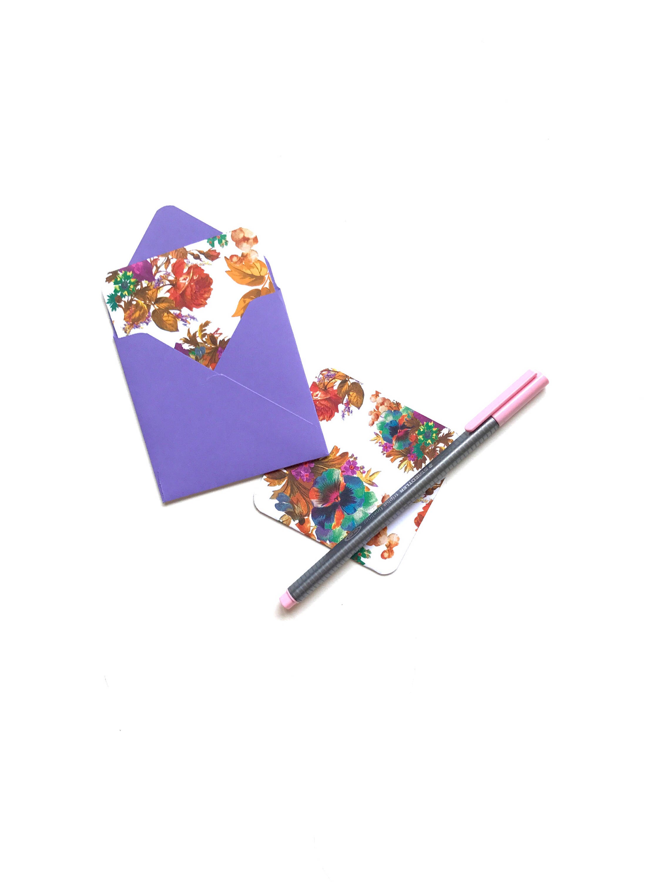 Set of 8 Mini Cards With Envelopes, Blank Note Cards, 3x3 Envelopes ...