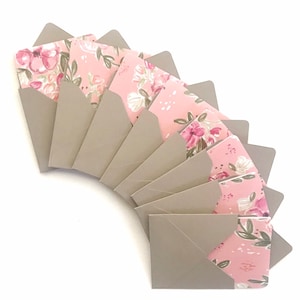 ミニカード、花のカード、白紙のメモカード、小さな封筒、かわいい文房具、文房具カード、3x3 カード、小さな封筒、正方形のカード
