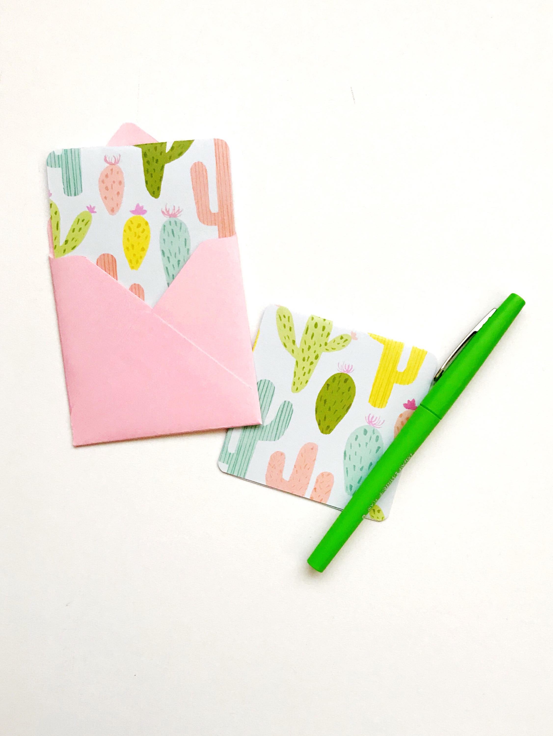Cactus Mini Cards, Tiny Cactus Cards, Cactus Gift Wrap, Cute Cactus ...