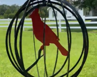 Metal Cardinal (red bird) Wind Spinner