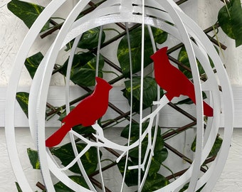 Dual Red Cardinal Wind Spinner V2-