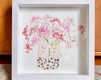 ORIGINAL 10x10 Face Vase Watercolor painting