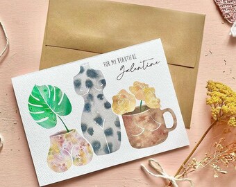 Galentine vases card