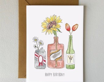 Happy Birthday Bottles card