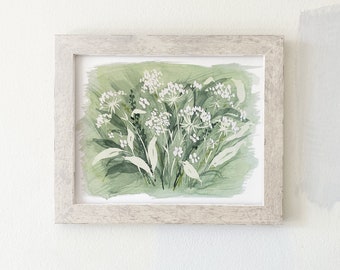 8x10 Green Floral art print