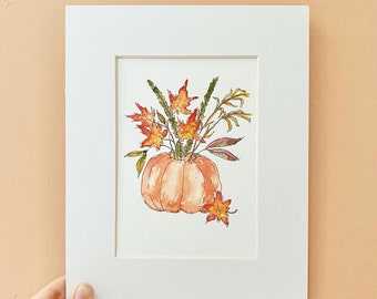 8x10 Pumpkin Patch matted art print