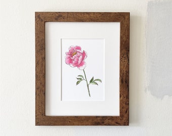 8x10 Peony matted art print