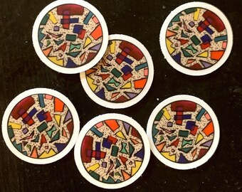 Mini Artwork Geometric Abstract Sticker 1"