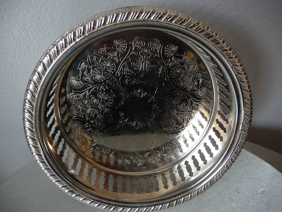 Pair Large Silver Plated Wine Quality. Champagne Bottle Coasters