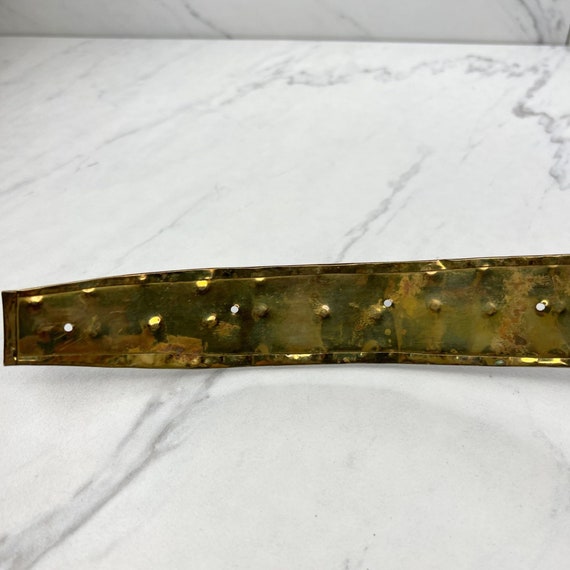 Vintage Handmade Hammered Metal Waist Belt Clover… - image 6