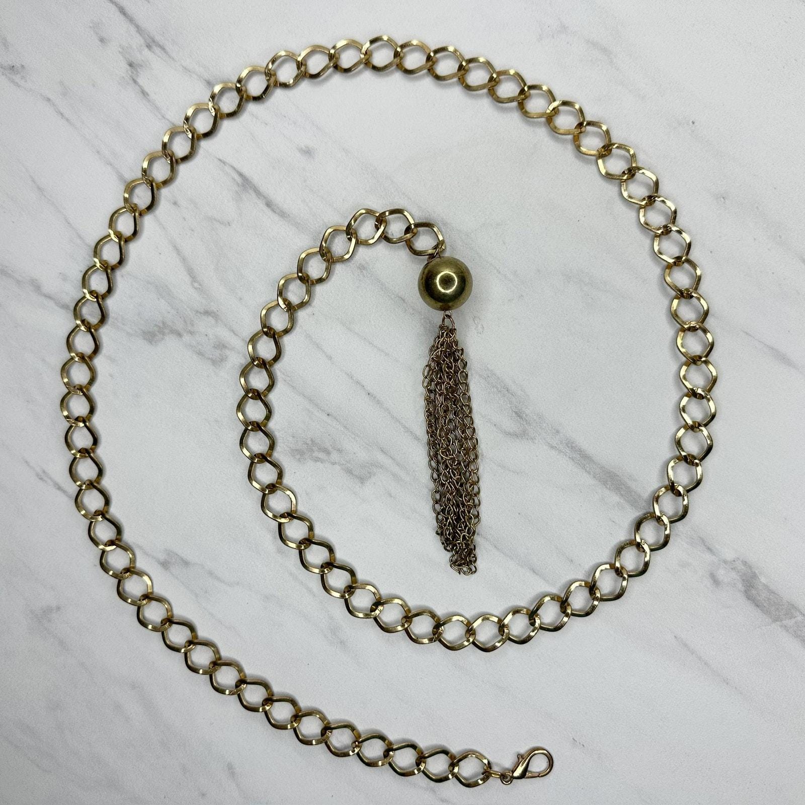Vintage Gold Tone Tassel Necklace Belt Accessory Vintage Monet Gold Tassel Wrap Necklace Belt III – Recess main image 4