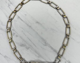 Vintage Gold Kettenglied Gürtel XS Strukturierte Metall Hardware Verstellbar 28-29.5 "Retro Mode Accessoire Damen Statement Gürtel