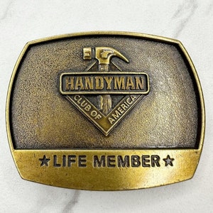 Vintage 1996 Handyman Club of America Life Mitglied Gürtelschnalle