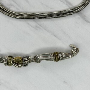 Vintage Brighton Gold Silber Ton Doppel-Schlangenkette Gürtel Haken Verschluss XL Einstellbar 99-112 cm Bild 5