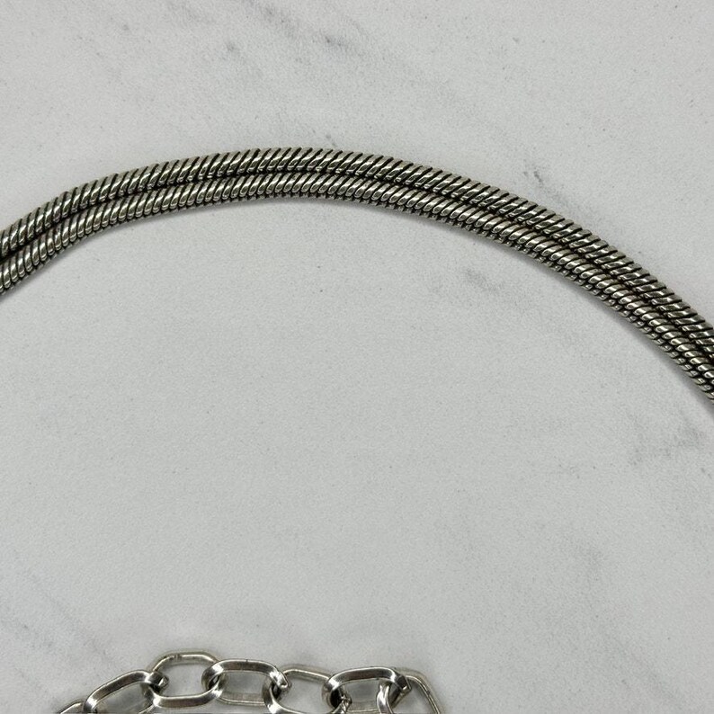 Vintage Brighton Gold Silber Ton Doppel-Schlangenkette Gürtel Haken Verschluss XL Einstellbar 99-112 cm Bild 10