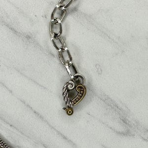 Vintage Brighton Gold Silber Ton Doppel-Schlangenkette Gürtel Haken Verschluss XL Einstellbar 99-112 cm Bild 3