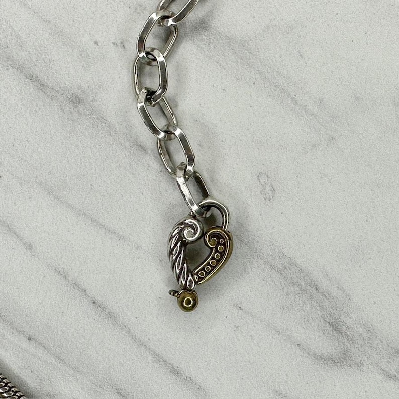 Vintage Brighton Gold Silber Ton Doppel-Schlangenkette Gürtel Haken Verschluss XL Einstellbar 99-112 cm Bild 3