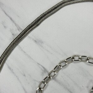 Vintage Brighton Gold Silber Ton Doppel-Schlangenkette Gürtel Haken Verschluss XL Einstellbar 99-112 cm Bild 8