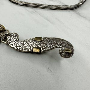 Vintage Brighton Gold Silber Ton Doppel-Schlangenkette Gürtel Haken Verschluss XL Einstellbar 99-112 cm Bild 2