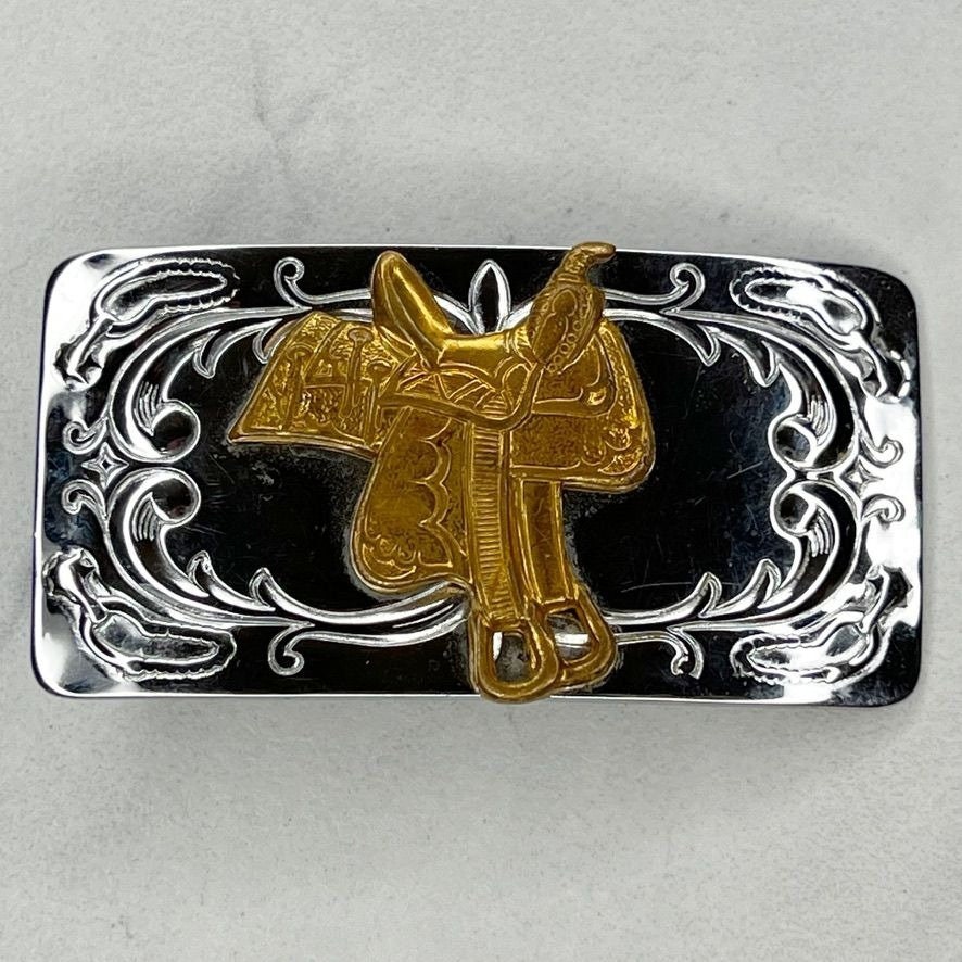 CHAMBERS WESTERN BELT BUCKLE PHOENIX USA 24k GOLD PLATE