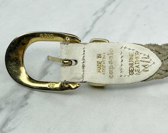 Vintage Capezio White Braided Leather Belt Medium Womens  display picture 2