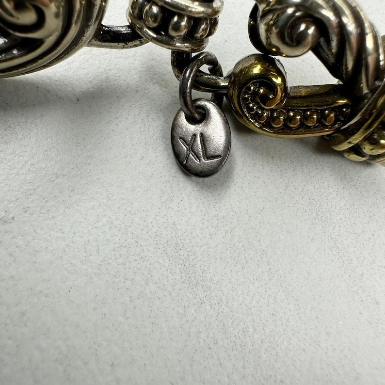 Vintage Brighton Gold Silber Ton Doppel-Schlangenkette Gürtel Haken Verschluss XL Einstellbar 99-112 cm Bild 4