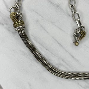 Vintage Brighton Gold Silber Ton Doppel-Schlangenkette Gürtel Haken Verschluss XL Einstellbar 99-112 cm Bild 13