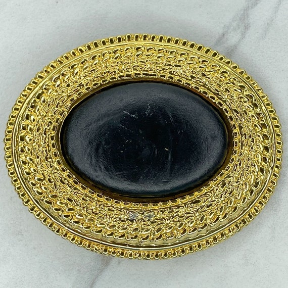 Day-Lor Vintage Faux Cabochon Gold Tone Oval Cinch