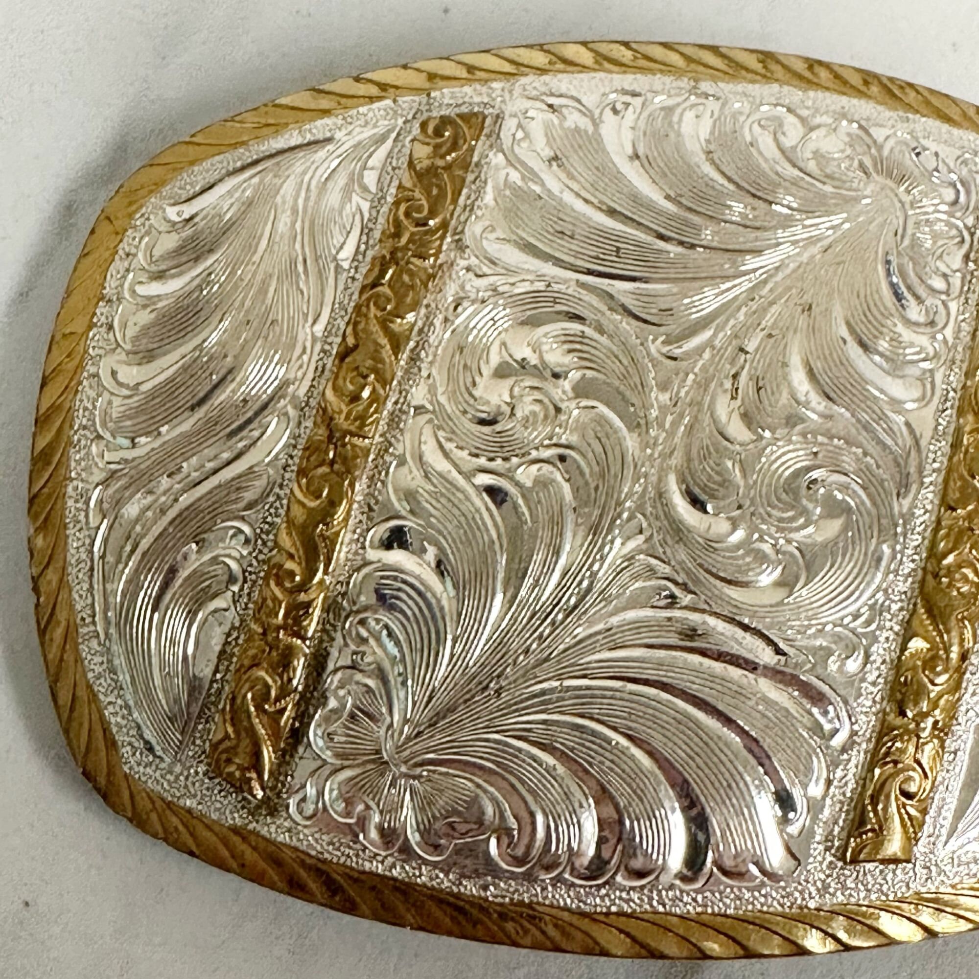 Montana Silversmiths Buckle Monogram R Silver Gold Plated Western
