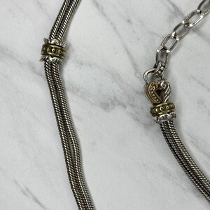 Vintage Brighton Gold Silber Ton Doppel-Schlangenkette Gürtel Haken Verschluss XL Einstellbar 99-112 cm Bild 7