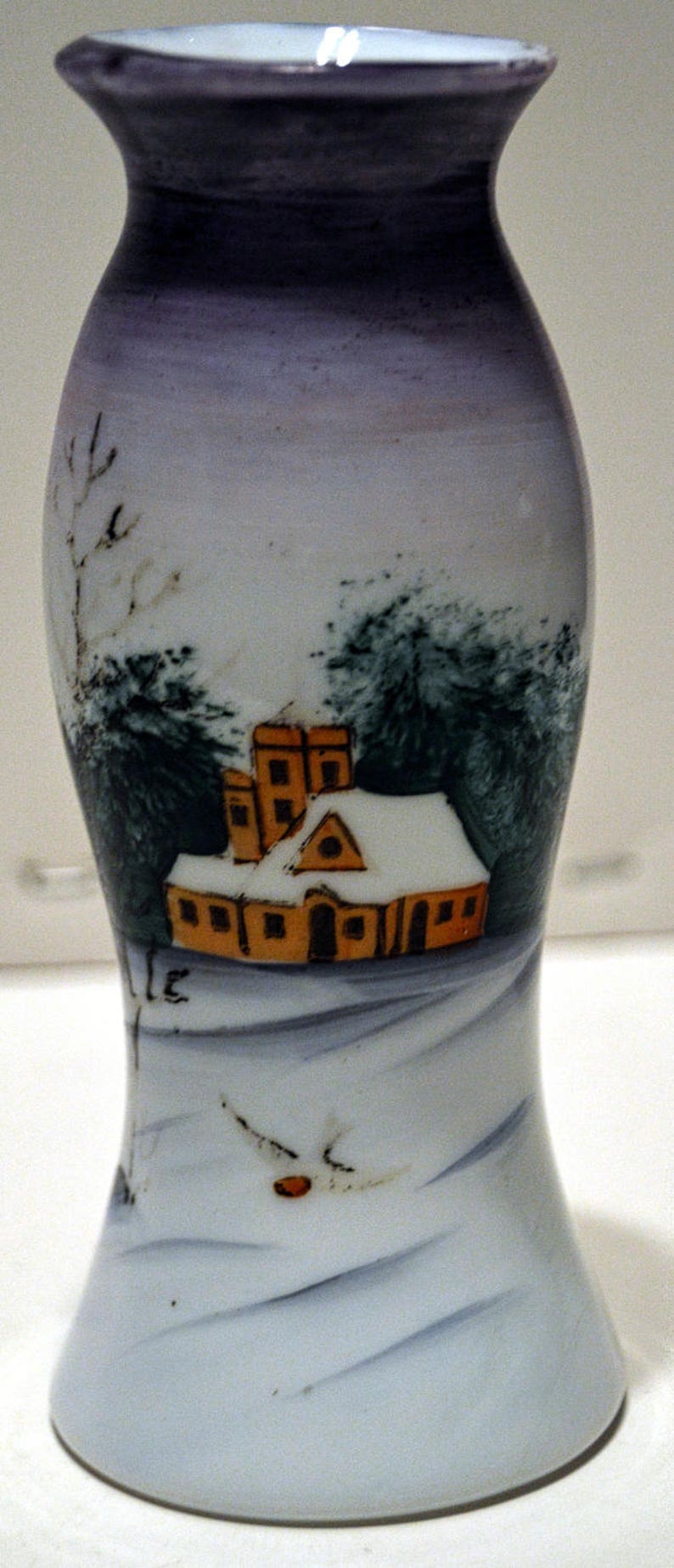 Antique Blown Milk Glass Vase Etsy