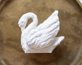Plaster Coated Swan Figurine | Flat Lay Styling | Home Decor