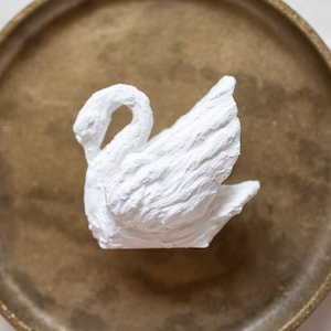 Estatueta de cisne revestida de gesso | Estilo plano | Decoração de casa