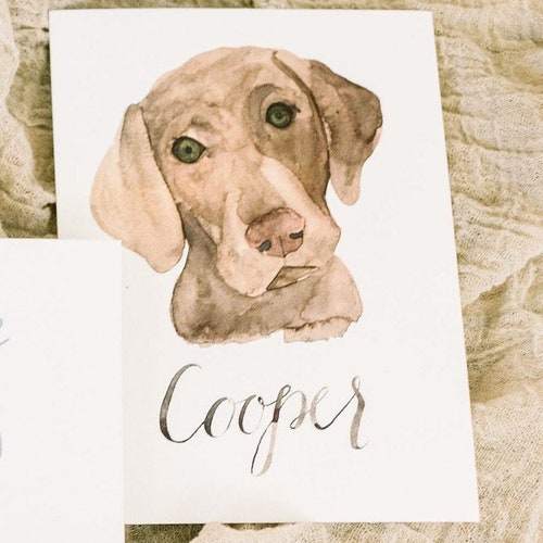Custom Hand Painted Watercolor Pet Portrait Etsy