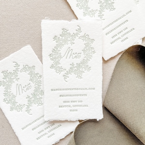 Custom Letterpress Business Cards on Handmade Paper