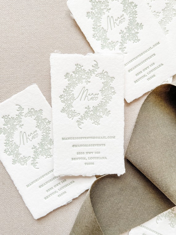 Custom Letterpress Business Cards on Handmade Paper