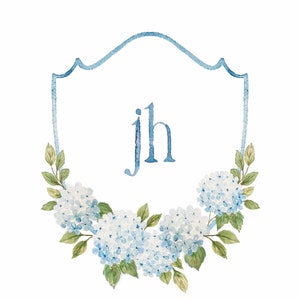 Watercolor Custom Crest or Wedding Logo DEPOSIT LISTING