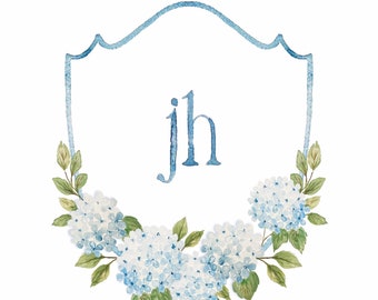 Watercolor Custom Crest or Wedding Logo DEPOSIT LISTING