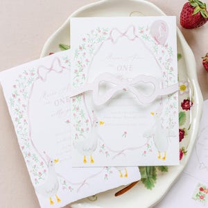 Convites Silly Goose | Cartão semi-personalizado OU papel artesanal | Envelopes endereçados | Festa de aniversário infantil